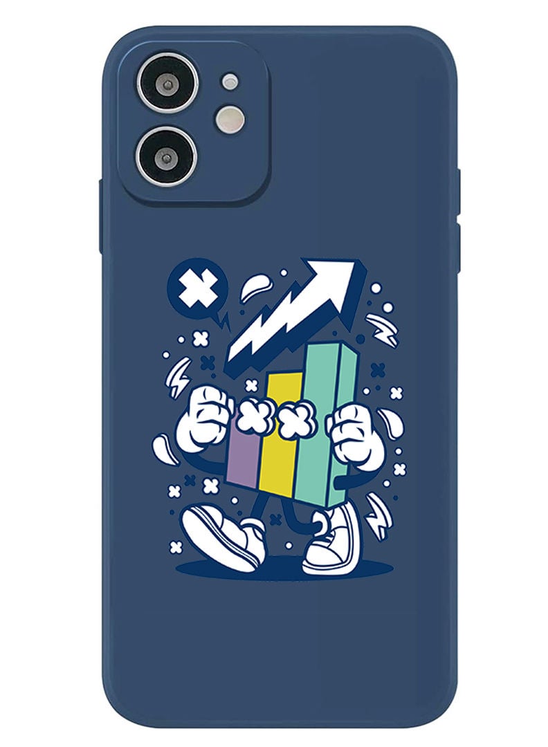 Theodor Protective Slim Fit Case Liquid Silicone Cover with Full Body Protection Anti-Scratch Shockproof Case For iPhone 12 Blue  - Stocks Market 2 copy - Image 1