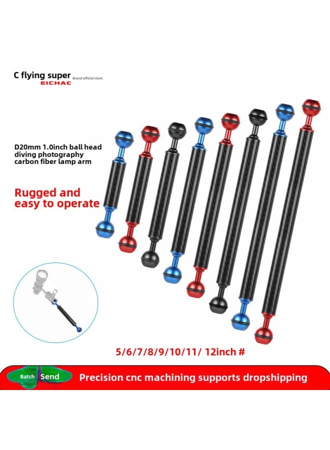 Flying Super Camera Diving Buoyancy Lamp Arm 5/6/7/8/9/10/11/12 Inch Lamp Arm D20mm Buoyancy Arm-Color:Diameter 20mm11 Inch Black  - Image 2