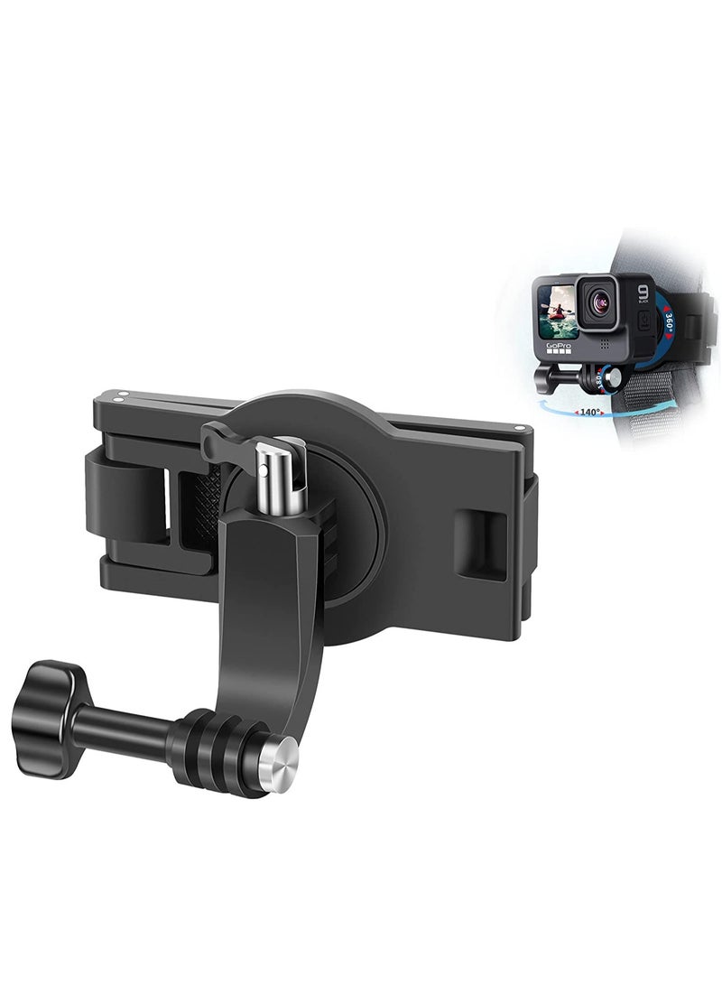 Backpack Strap Mount Adjustable Camera Shoulder Mount, Which Compatible with GoPro Hero 9 8 7 6 5 4 Black, Session, Insta 360 One R, DJI Osmo Action and Most Action Camera - Image 1