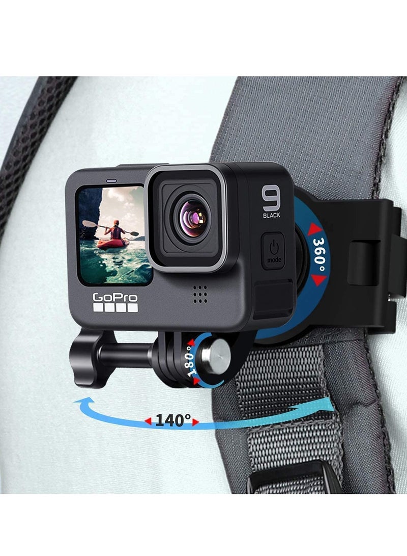 Backpack Strap Mount Adjustable Camera Shoulder Mount, Which Compatible with GoPro Hero 9 8 7 6 5 4 Black, Session, Insta 360 One R, DJI Osmo Action and Most Action Camera - Image 2
