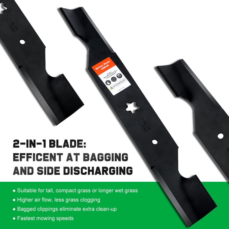 Grasscool Z254F 54 inch High Lift Blades for Hus qvarna Z254 MZ54 RZ5424 RZ5426 YTH26V54 YTH2454 YTH24V54 LGT2654 LGT2554 54''Deck Zero Turn Lawn Mower Replace 187256 532187256 532187254 - Image 5