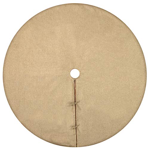 tiosggd Spring Summer Burlap Tree Skirt, 48 Inches Large Jute Linen Mother's Day Tree Decorations Ornaments, Fall Tree Mats, Farmhouse Rustic Countryside Thanksgiving Day Neutral Tree Decor - Image 2