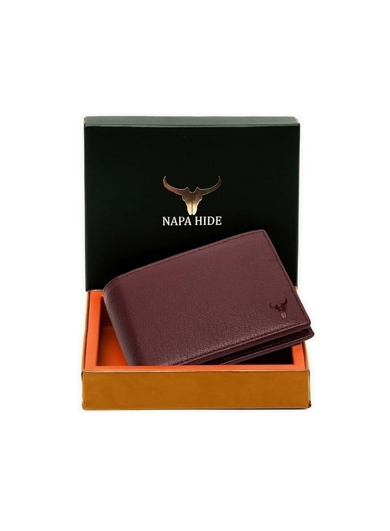 NAPA Hide Maroon Leather Wallet for Men - Image 1
