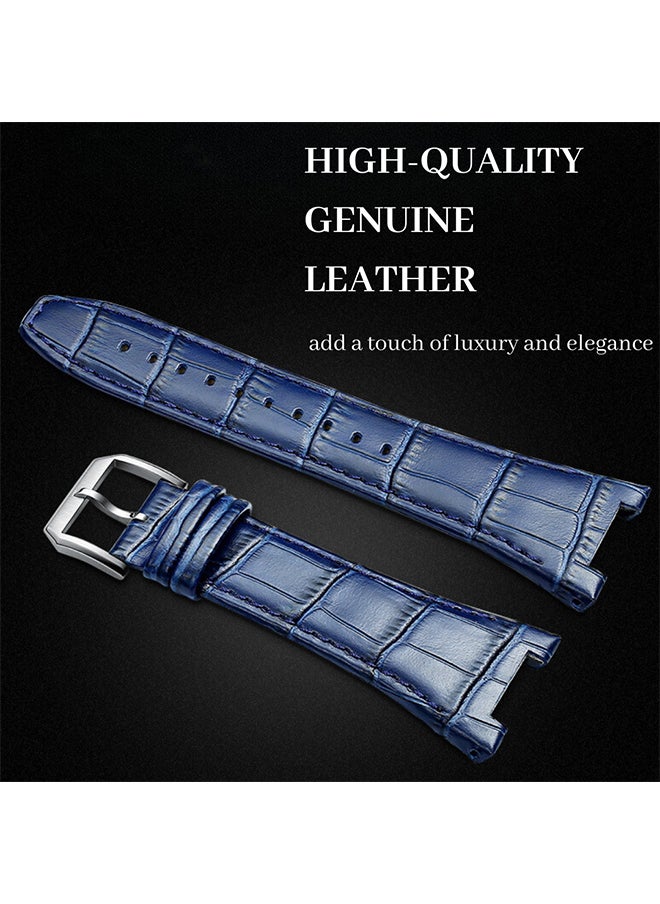 O Ozone Stainless Steel Case with Genuine Leather Watch Band For Apple Watch 44mm 45mm, Luxury Metal Protective Bumper Cover for Men- White  - Image 5