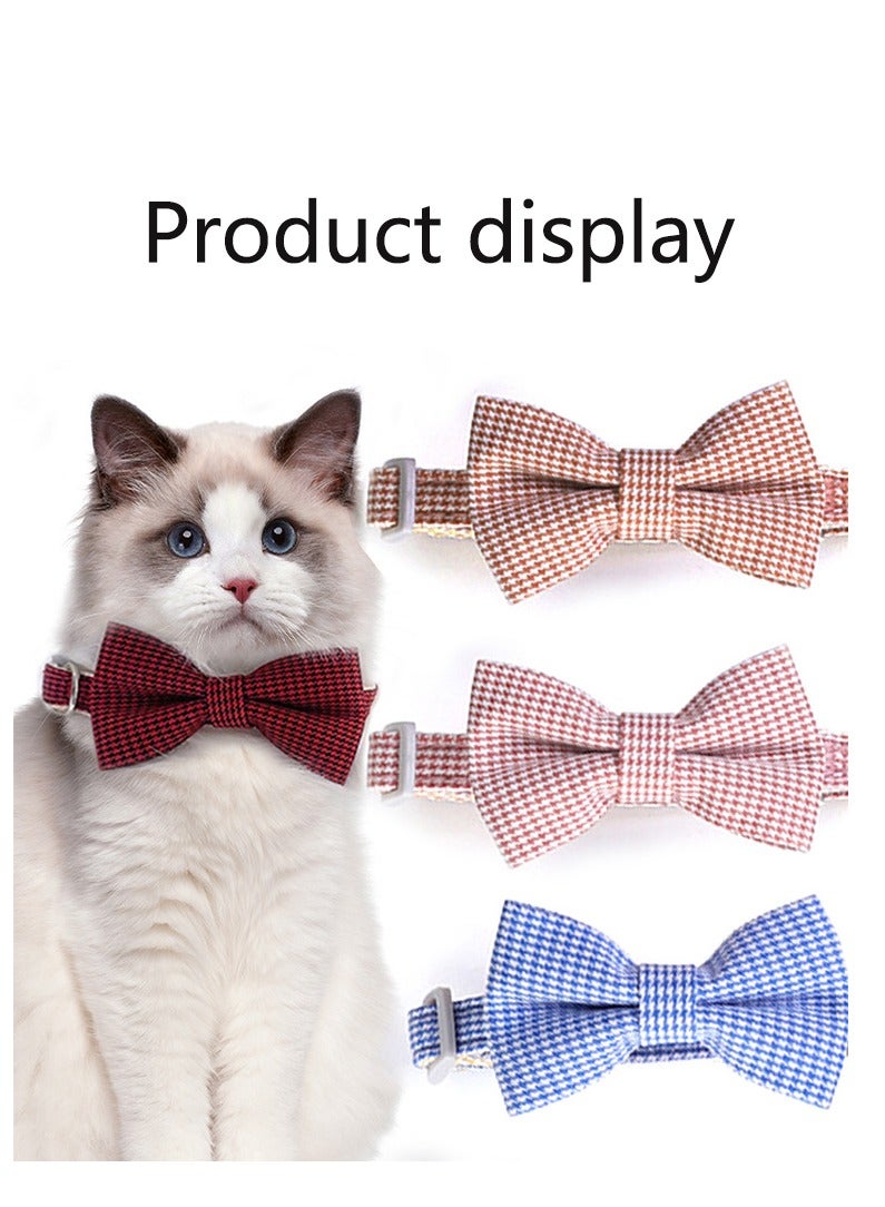 1pc Adjustable Plaid Cat Collar with Bow Tie - Perfect for Holiday Dress Up and Everyday Wear - Image 5