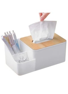 FALMER Multi-purpose Tissue Box Holder with Organizer for Organizing Pens, Remote Control, Phone  - Image 3
