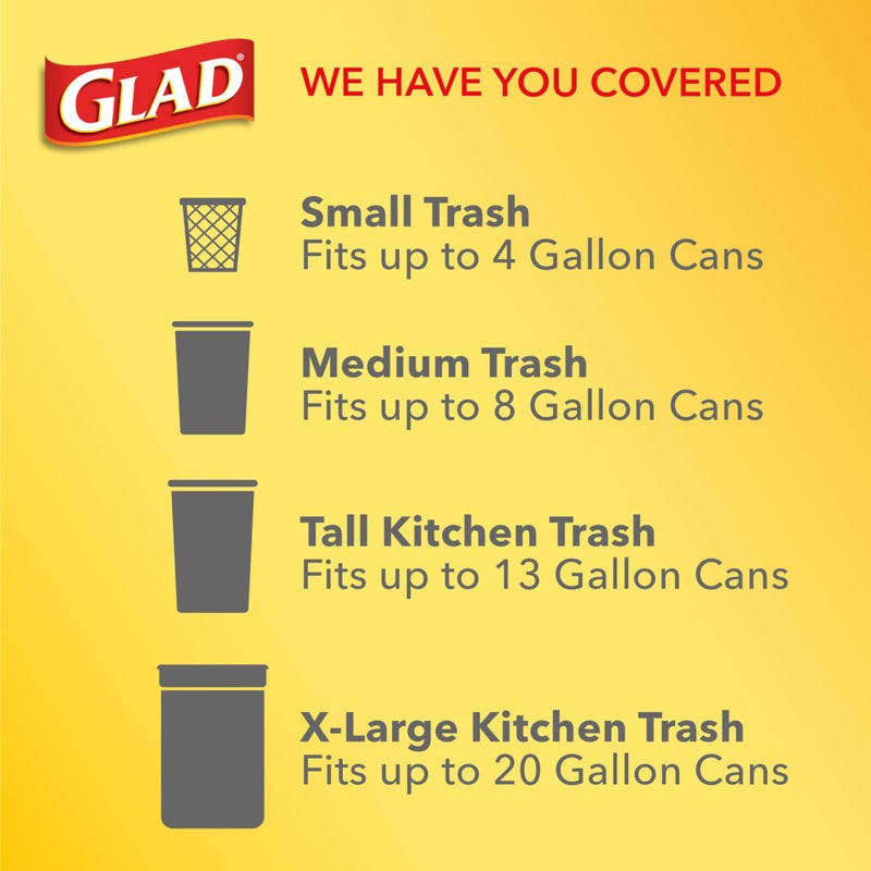 Glad Tall Kitchen Trash Bags 13 Gallon, Unscented Garbage Bags, Quick-Tie, 68 Count - Image 3