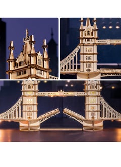 Robotime Rolife Tower Bridge with Lights 3D Wooden Puzzle TG412, 3D Wooden Puzzles for Adults/Teens, Creative Home Decor, Unique Gift for Craft Hobby Adults/Teens  - Image 4