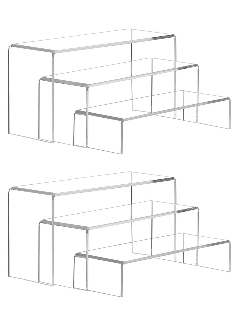 TPGP 6 Pc Clear Acrylic Display Risers Showcase for Shoe Risers Retail Stand Cupcake Stand Dessert Stand - Image 1