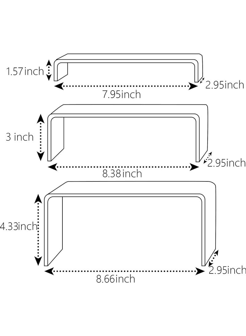 TPGP 6 Pc Clear Acrylic Display Risers Showcase for Shoe Risers Retail Stand Cupcake Stand Dessert Stand - Image 2
