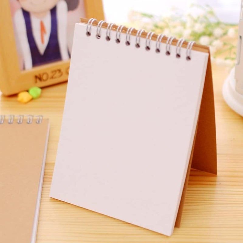 Arabest A6 Kraft Cover Notebook, 7 Pack Blank loose leaf sketch book, student draft book, coil notebook, Starter Sketch Painting Book, 60 Sheets - Image 4