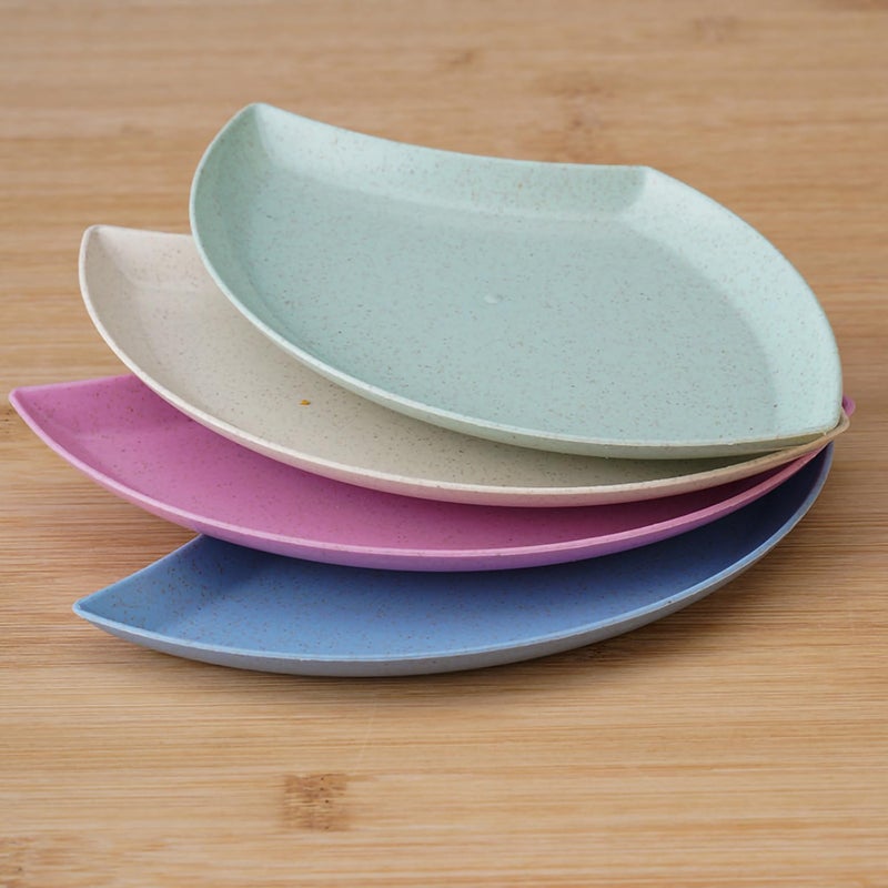 Oicia Wheat Straw Serving Platters and Trays Appetizer Serving Tray, Party Serving Trays and Platters Relish Tray, Serving Dishes Serving Plates for Sandwich (Blue, Pack of 6) - Image 5