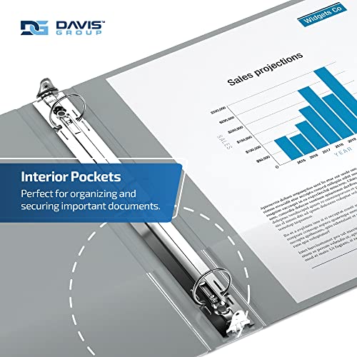 Davis Group Easyview Premium 3-Ring Binders with Clear-View Covers and Round Rings, Binders for School or Office, 1.5 Inch, Pack of 6, Gray - Image 5
