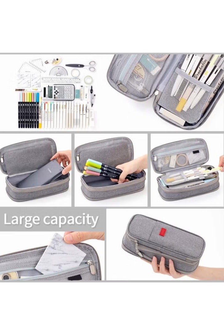 Large Capacity Pencil Case Cosmetic Bag Large Capacity Storage Bag With Zipper Suitable For School Office - Image 3