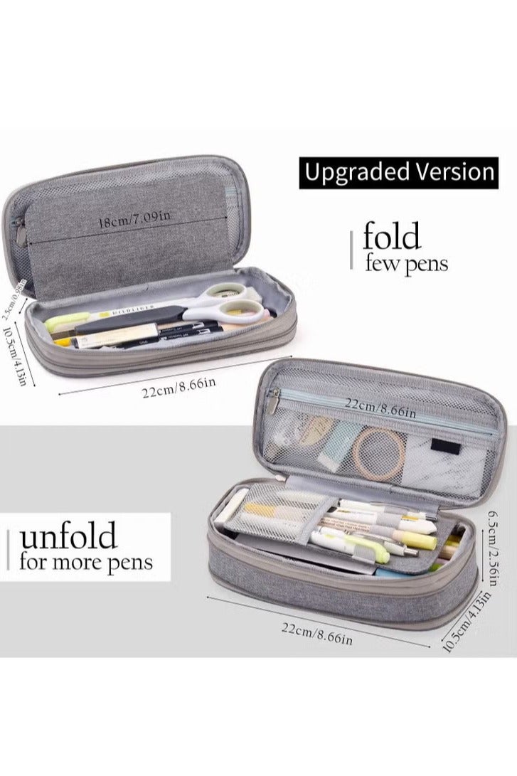 Large Capacity Pencil Case Cosmetic Bag Large Capacity Storage Bag With Zipper Suitable For School Office - Image 4