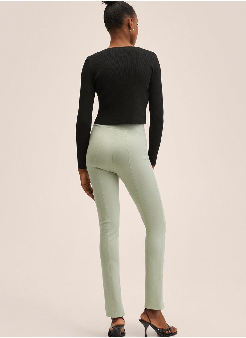 MANGO - Slit Hem High Waist Leggings - Image 1