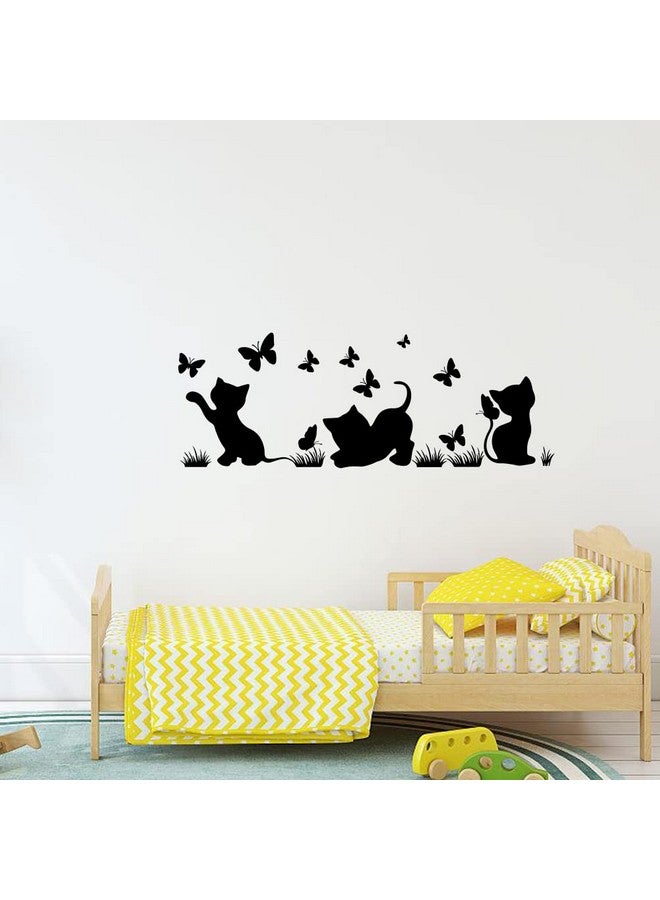 Fencosyn Fun Silhouette Cat Catches Butterfly Kids Baby Room Bedroom Living Room Vinyl Wall Sticker Home Decor - Image 5