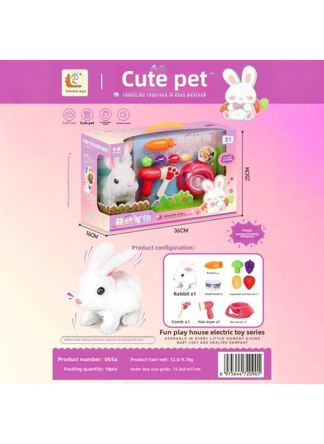 Roco Moe Pet Cart Cat Bunny Dog Electric Walking Simulation Play-house Children's Toys-Color:8817 Rabbit Bottle Trolley (capibala)  - Image 5
