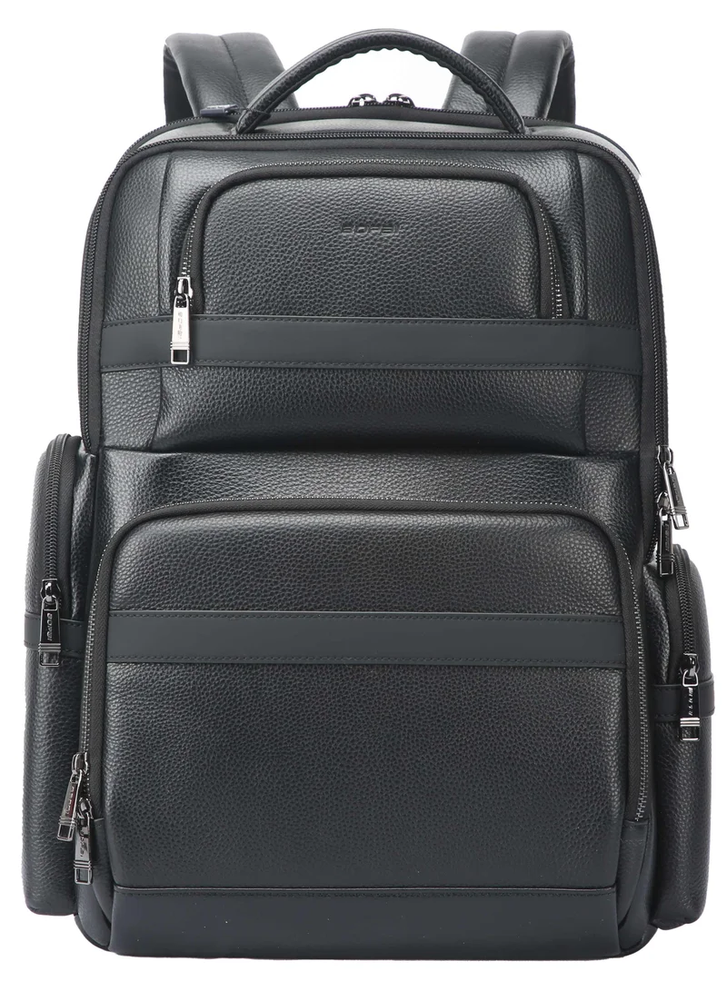 Bopai  Premium Lightweight Laptop Backpack Water Resistant Multifunctional Cowhide Leather Daypack with Built in USB port and 180° Degree Opening Laptop Compartment, BO-BB981A, Black  | Best Price UAE