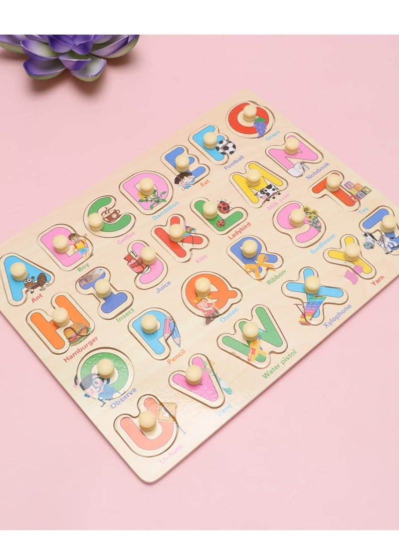 Mordely Alphabet Jigsaw Puzzles Word Puzzle Puzzles for Toddlers Puzzles for Kids Toddlers Puzzles Puzzle Games Toddler Jigsaw Puzzles Puzzle for Toddlers Wooden Child Grab Board Letter - Image 5