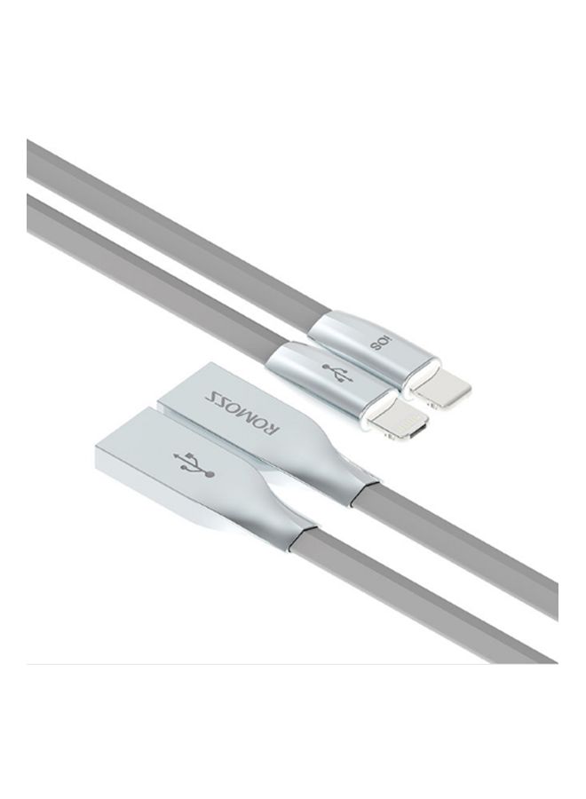 Micro USB رولينك هايبرد لكابل Lightning أبيض