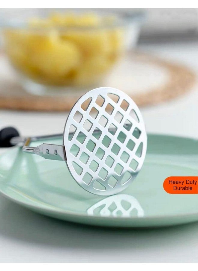 HENIJ® Stainless Steel Potato Ricer Masher | Kitchen Gadget with Non-Slip Handle, Masher Utensil for Mashed Potato, Vegetables, Fruits and and Baby Food, Durable (Black, Pack of 1) - Image 3
