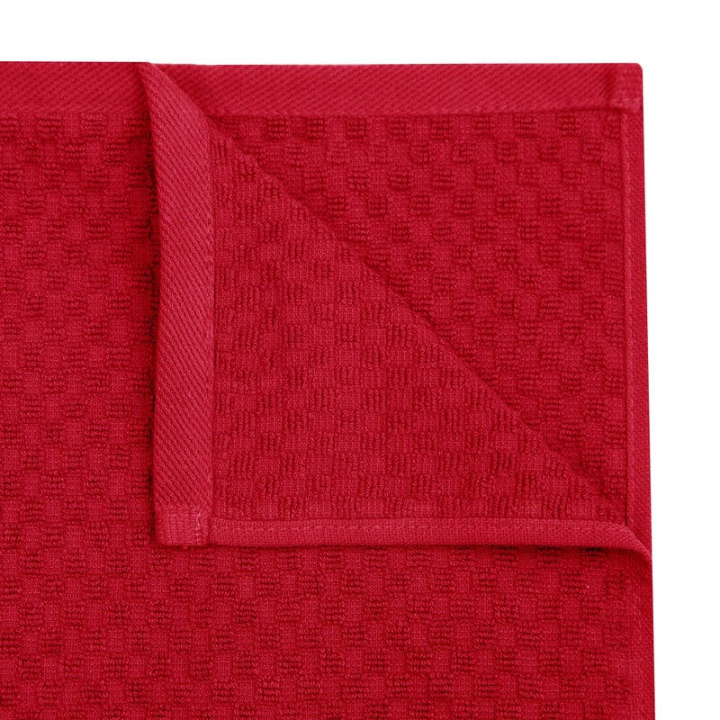 Cotton Craft COTTON CRAFT Amazing Kitchen Towels - Set of 12 Terry Towels - 100% Cotton Euro CafWaffle Weave Dish Towel Set - Soft Absorbent Quick Dry Low Lint Reusable Pantry Bar Cleaning Cloth - 16 x 28 - Red  - Image 5
