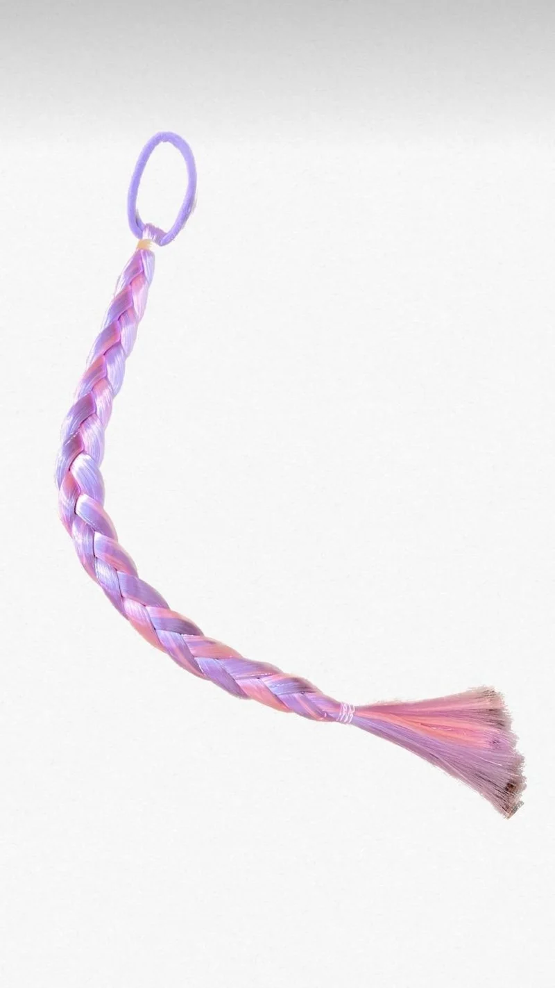 Uras Desing Glitter Striped Princess Colorful Hair Extension Buckle