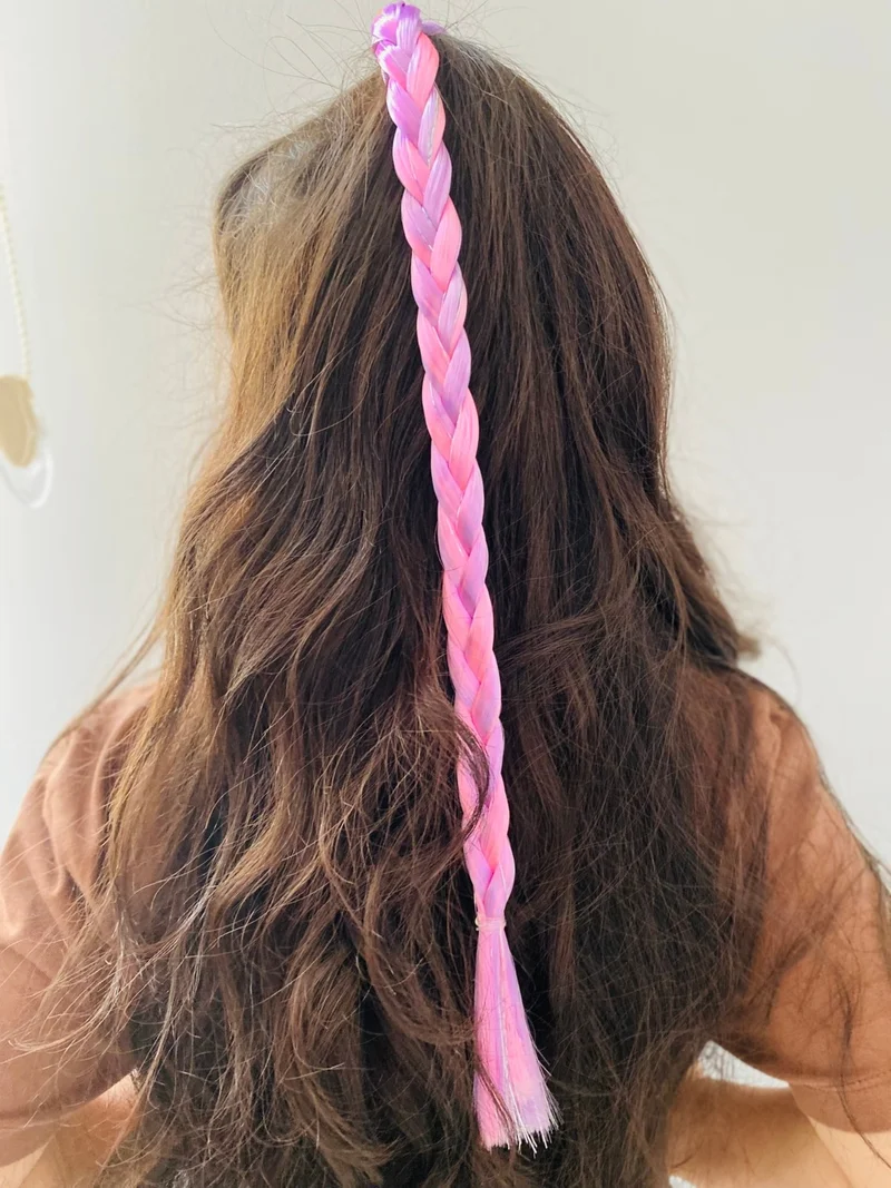 Uras Desing Glitter Striped Princess Colorful Hair Extension Buckle