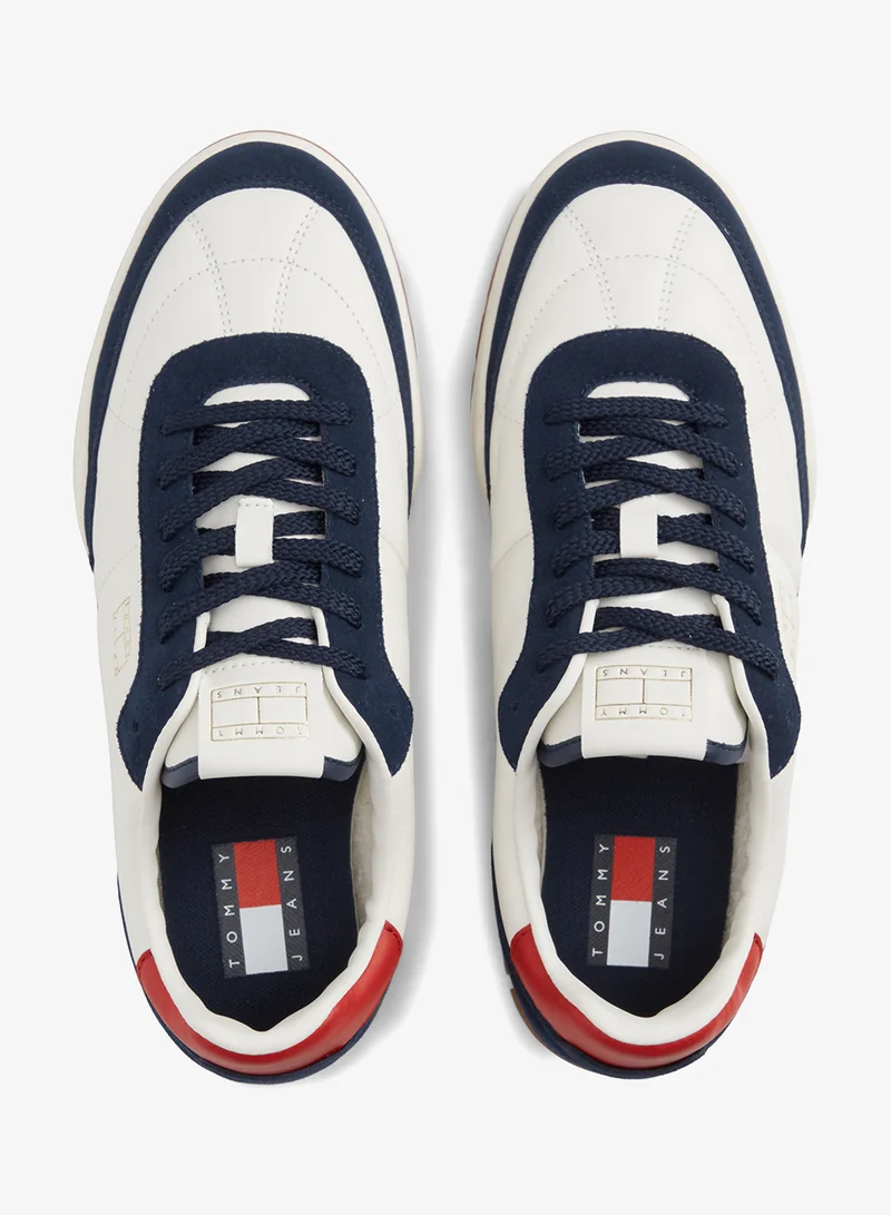 Tommy Jeans  Leather Mixed Texture Low Profile Trainers for Men | Best Price UAE