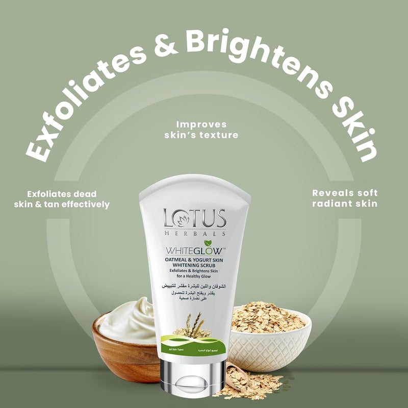 Lotus Herbals White Glow Oatmeal & Yogurt Skin Whitening Scrub - Image 3