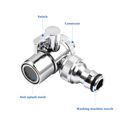 DOITOOL 2 Pcs Faucet Diverter Valve With Aerator Faucet Adapter for Portable Washer Washing Machine Hose Adapter Sink Connector for Water Diversion - Image 4