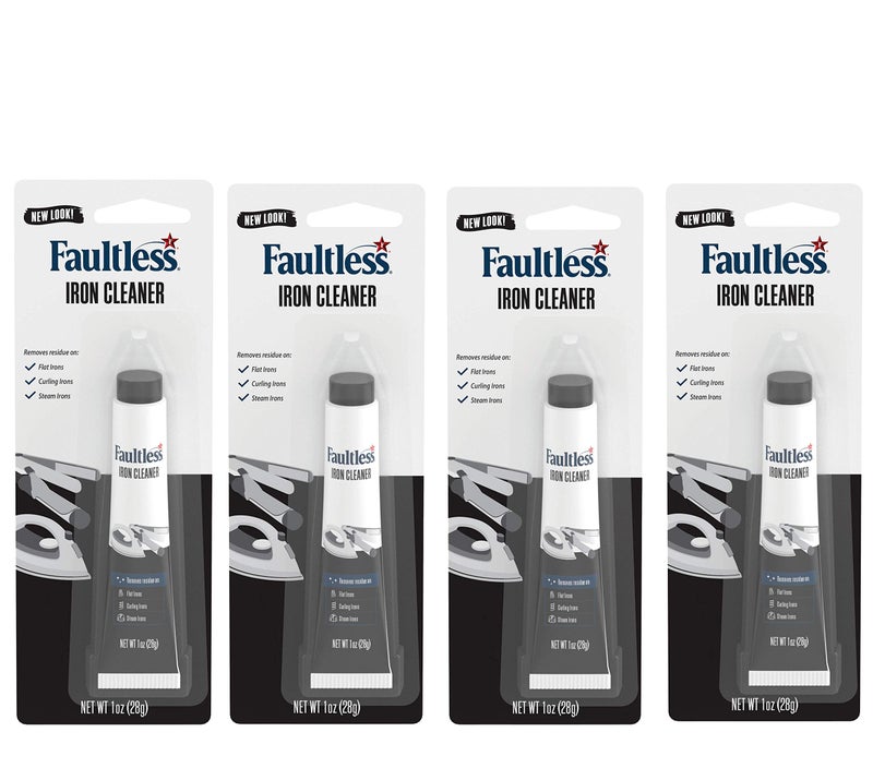 Faultless Hot Iron Cleaner, Non-Toxic Steam Iron Cleaner, Removes Melted Fabrics, Glue, Hard Water, Lime Deposits & Starch (1 oz) (4 Pack) - Image 1