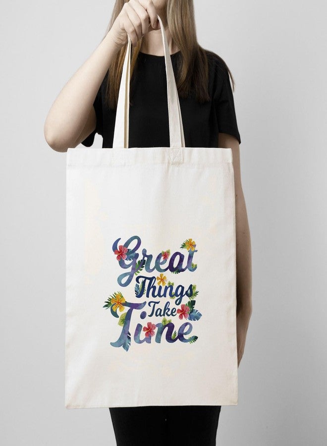 ARTBUG Tote Bag for Women with zip, Aesthetic Canvas tote bag for college girls, office, stylish and reusable - Great - D No - 053 - Image 3