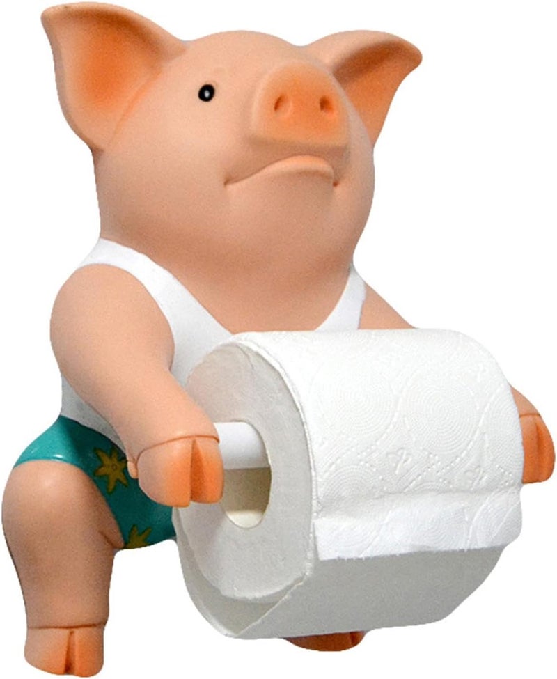 Toilet Paper Holder Animal Figurine Wall Sculpture Toilet Roll Organizer Creative Towel Rack Vinyl Material Suitable for Restroom Kitchen - Image 2
