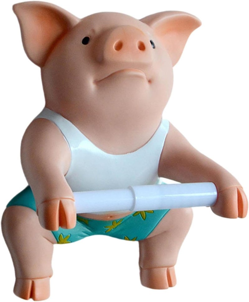 Toilet Paper Holder Animal Figurine Wall Sculpture Toilet Roll Organizer Creative Towel Rack Vinyl Material Suitable for Restroom Kitchen - Image 1
