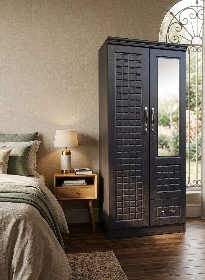 SULSHA 2 Door Wooden Wardrobe Cabinet Cupboard Engineered Wood Perfect Modern Stylish Heavy Duty - Image 1