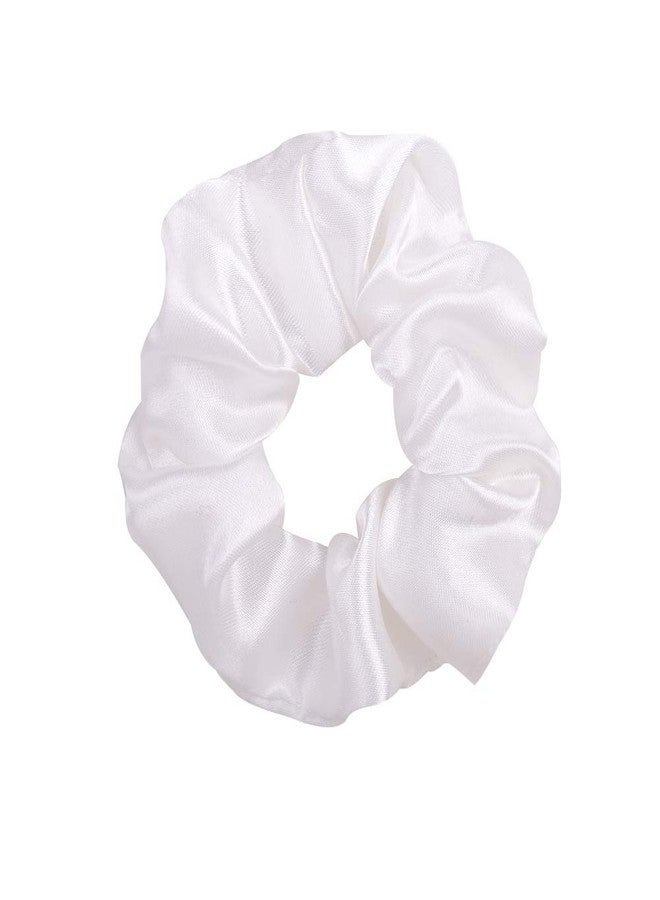 Jeffan 80 Pieces White Satin Scrunchies Bulk, Solid Color Elastic Hair Bands Silky Ponytail Holder for Women Girls Kids Hair Accessories - Image 5