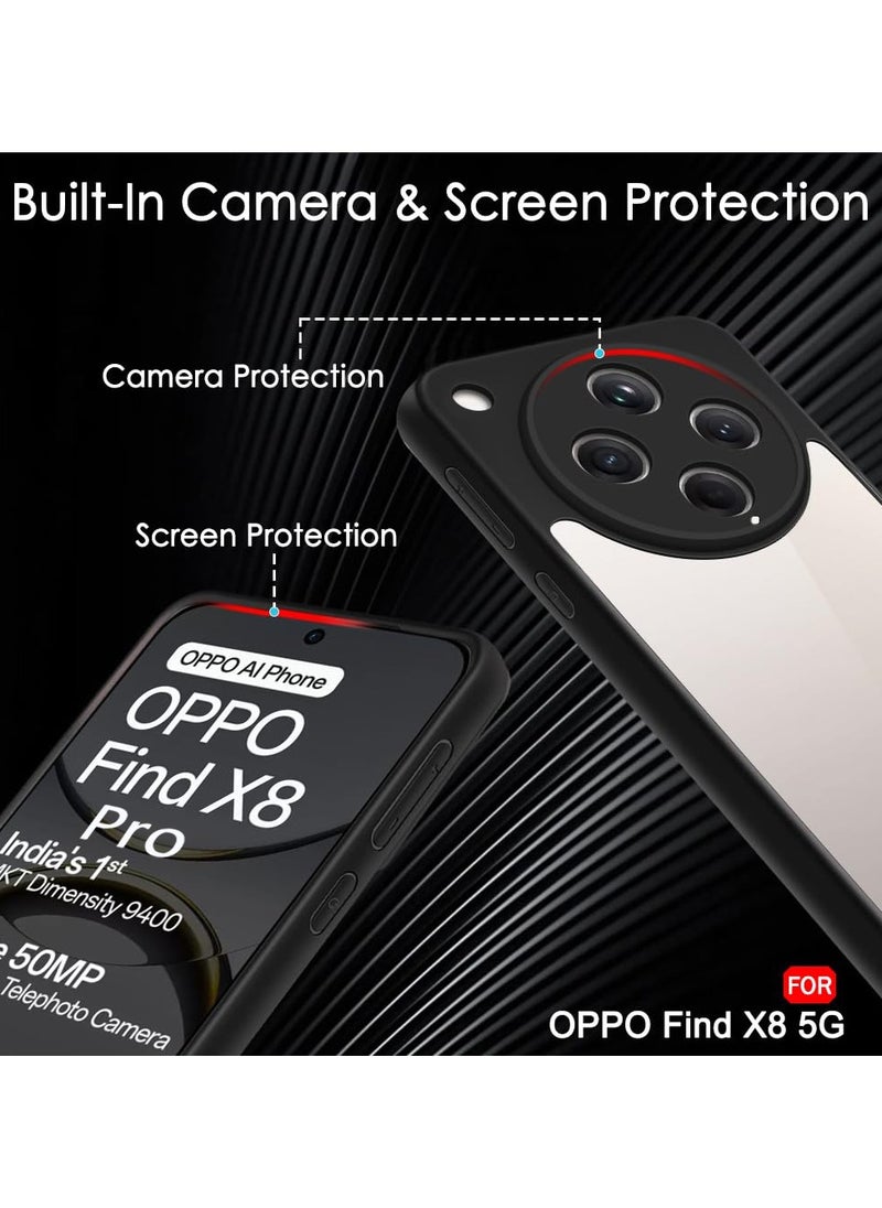 Generic - For Oppo Find X8 Pro Hard Back Cover Q Series Case , Transparent Hard Back And Silicone Tpu Black Frame Compatible with Oppo Find X8 Pro (6.78'') - Transparent & Black - Image 1