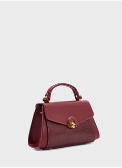 ELLA Snake Print Panel Satchel Bag  - Image 3