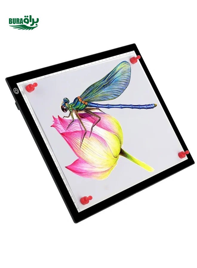 Copy Station Anime Drain Station LED Copy Board With Magnetic Suction Light Board Drawing Plate With USB Cable, Specification: A4 Stepless Dimming (Black) - Image 1