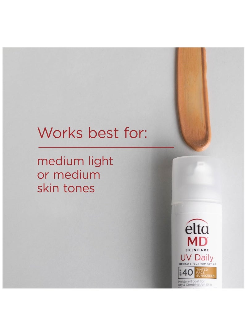 ايتا ام دي الأشعة فوق البنفسجية اليومية SPF 40 ملونة الوجه واقي الشمس مرطب ، ملونة مرطب للوجه مع SPF ، رائعة للجفاف ، مزيج ، والبشرة العادية - Image 5