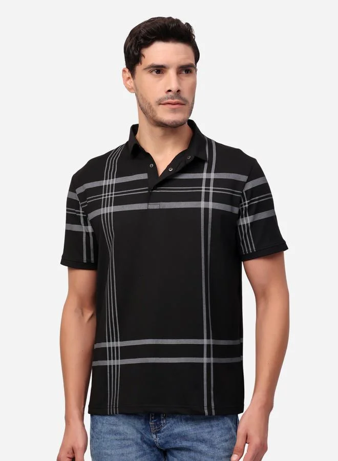 Stylox Stylox Checked Short Sleeve Regular Fit Polo T-Shirt