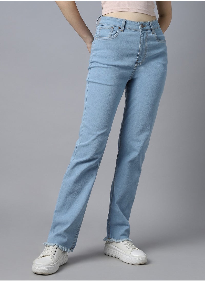 HIGH STAR Women Straight Fit Indigo Jeans  - Image 2