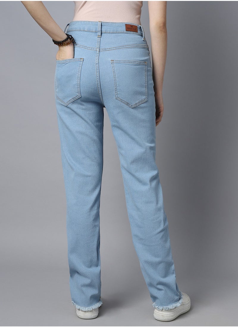 HIGH STAR Women Straight Fit Indigo Jeans  - Image 3