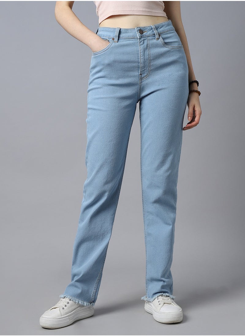 HIGH STAR Women Straight Fit Indigo Jeans  - Image 5