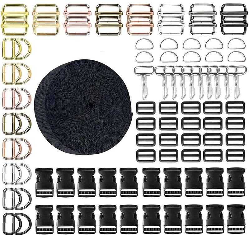 DIY Crafts DIY DIYC14414 Crafts Side Slide Release Buckles TriGlide Slides Nylon Webbing Straps 10 Pcs Swivel Clasps Nickel Silver  - Image 1