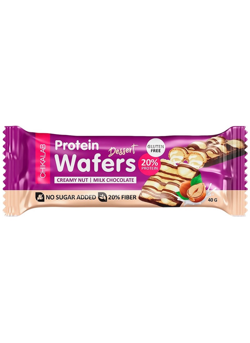 Chikalab - Protein Wafers, Creamy Nut+Milk Chocolate Flavor, (12 x 40g) - Image 1