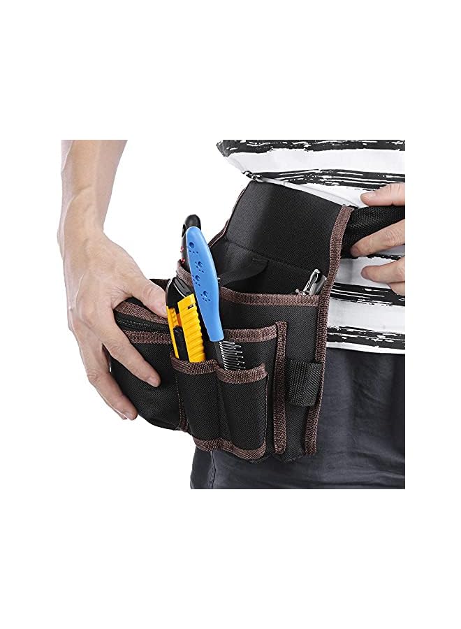 S-TOP Multifunctional Waterproof Hardware Wrench Screwdriver Tool Bag,Electrician Waist Pockets,Durable Oxford Cloth With Belt Waist Pocke Adjustable Buckle - Image 4
