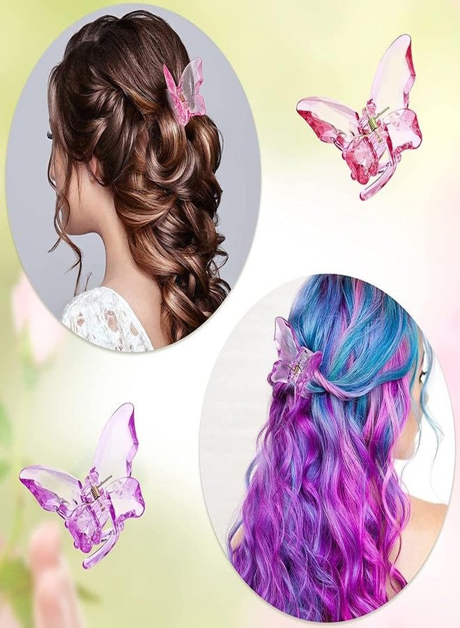 CHANDERKASH 6PCS Large Plastic Transparent Multicolor Color Butterfly Hair Claw Clips Long Jaw Clutcher - Image 4